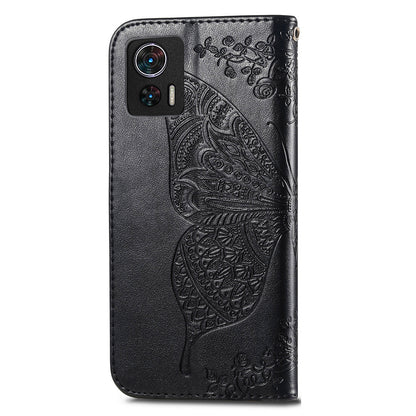 For Motorola Edge 30 Neo 5G / Edge 30 Lite 5G Stand Flip Wallet Magnetic Phone Cover Imprinted Butterfly Pattern PU Leather Phone Case