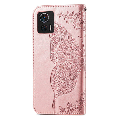 For Motorola Edge 30 Neo 5G / Edge 30 Lite 5G Stand Flip Wallet Magnetic Phone Cover Imprinted Butterfly Pattern PU Leather Phone Case