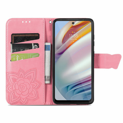 For Motorola Moto G60 Imprinted Butterfly Pattern PU Leather Phone Case Stand Book Design Wallet Flip Magnetic Cover