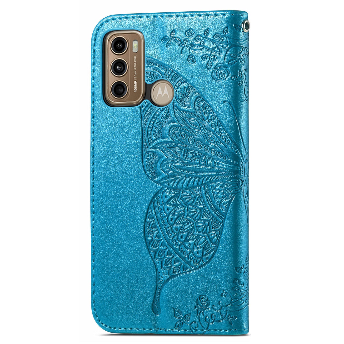 For Motorola Moto G60 Imprinted Butterfly Pattern PU Leather Phone Case Stand Book Design Wallet Flip Magnetic Cover