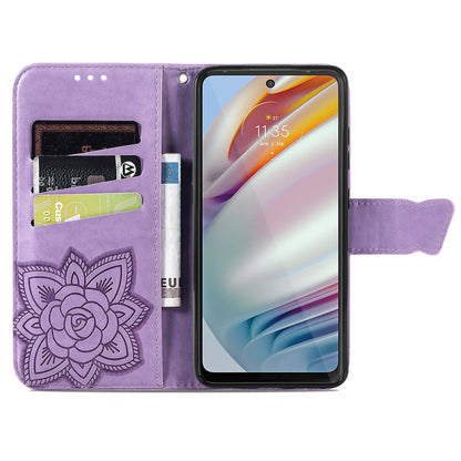 For Motorola Moto G60 Imprinted Butterfly Pattern PU Leather Phone Case Stand Book Design Wallet Flip Magnetic Cover