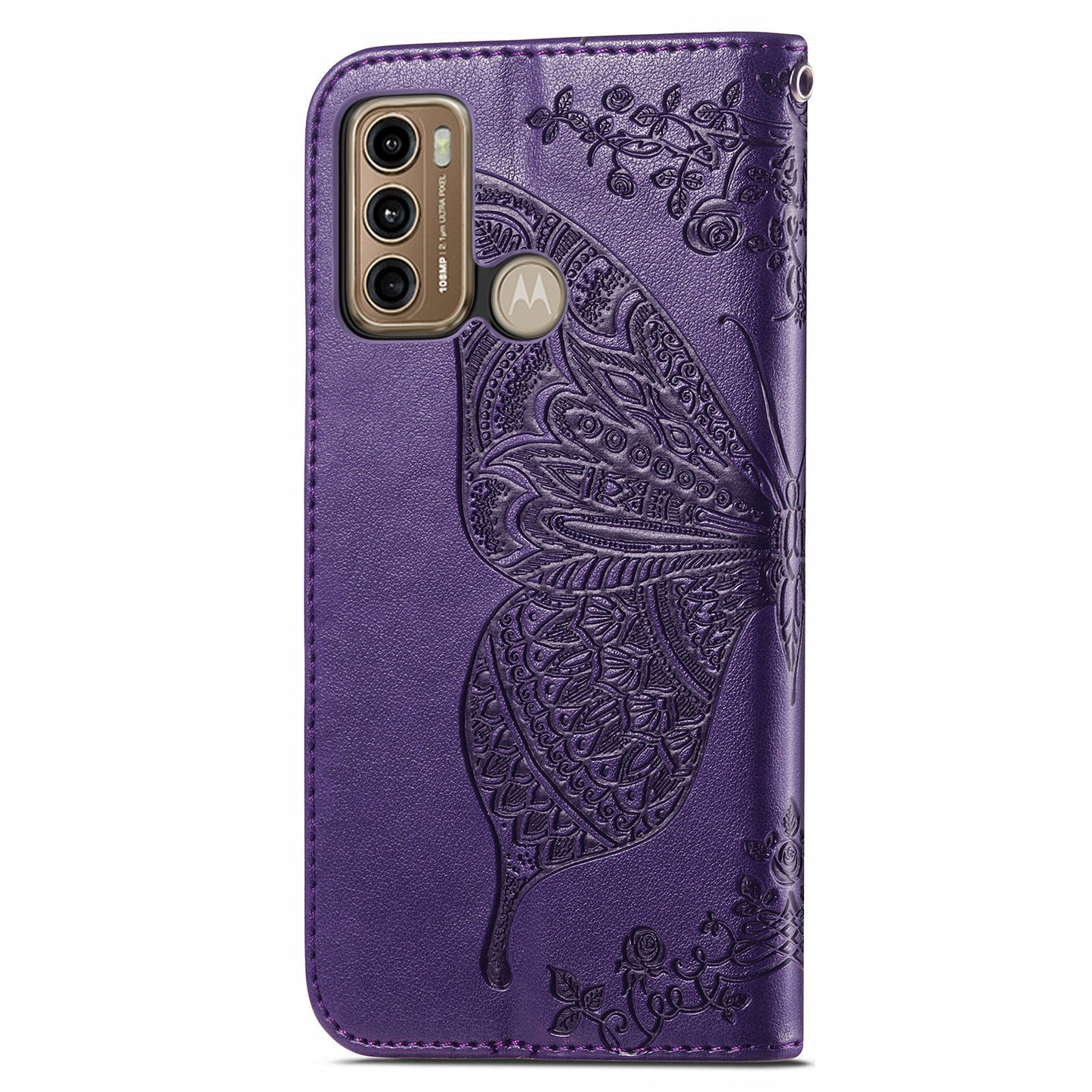 For Motorola Moto G60 Imprinted Butterfly Pattern PU Leather Phone Case Stand Book Design Wallet Flip Magnetic Cover