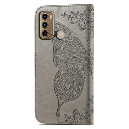 For Motorola Moto G60 Imprinted Butterfly Pattern PU Leather Phone Case Stand Book Design Wallet Flip Magnetic Cover