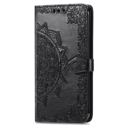 For Motorola Moto G60 4G Embossed Mandala Pattern PU Leather Flip Protective Case Magnetic Clasp Wallet Stand Function Phone Cover with Strap