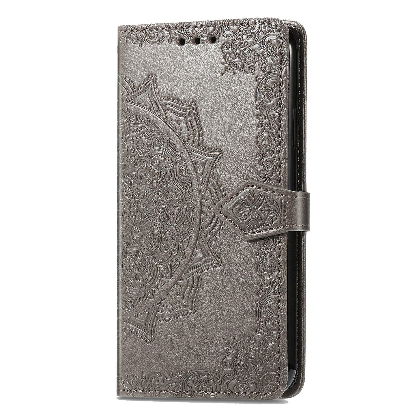 For Motorola Moto G60 4G Embossed Mandala Pattern PU Leather Flip Protective Case Magnetic Clasp Wallet Stand Function Phone Cover with Strap