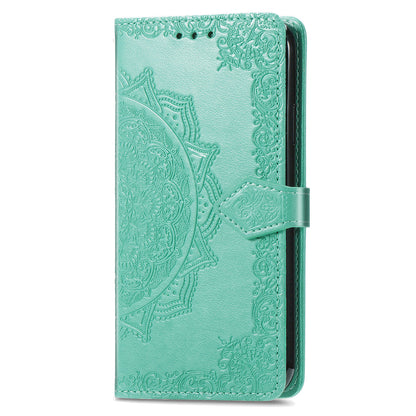 For Motorola Moto E22 4G / 22i 4G PU Leather Flip Protective Phone Case Embossed Mandala Pattern Wallet Stand Magnetic Cover with Strap