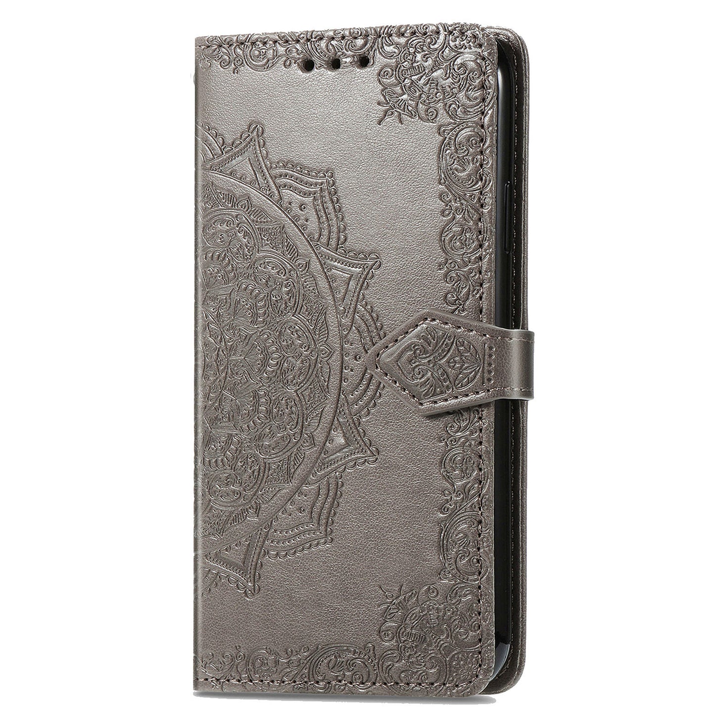 For Motorola Moto E22 4G / 22i 4G PU Leather Flip Protective Phone Case Embossed Mandala Pattern Wallet Stand Magnetic Cover with Strap