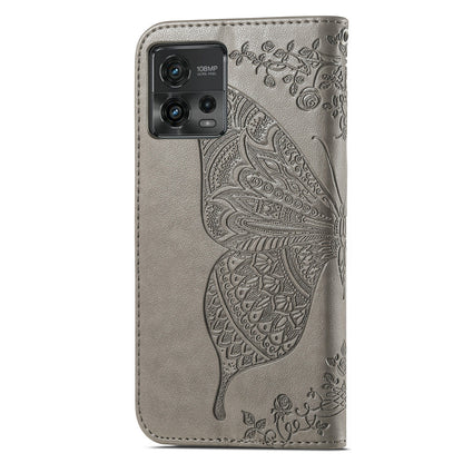 For Motorola Moto G72 4G PU Leather Folio Case  Imprinted Butterfly Pattern Stand Wallet Magnetic Phone Cover