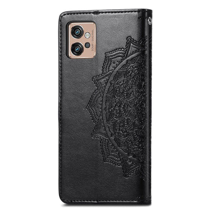 For Motorola Moto G32 4G Embossed Mandala Pattern PU Leather Flip Phone Case Wallet Stand Function Phone Shell Protector