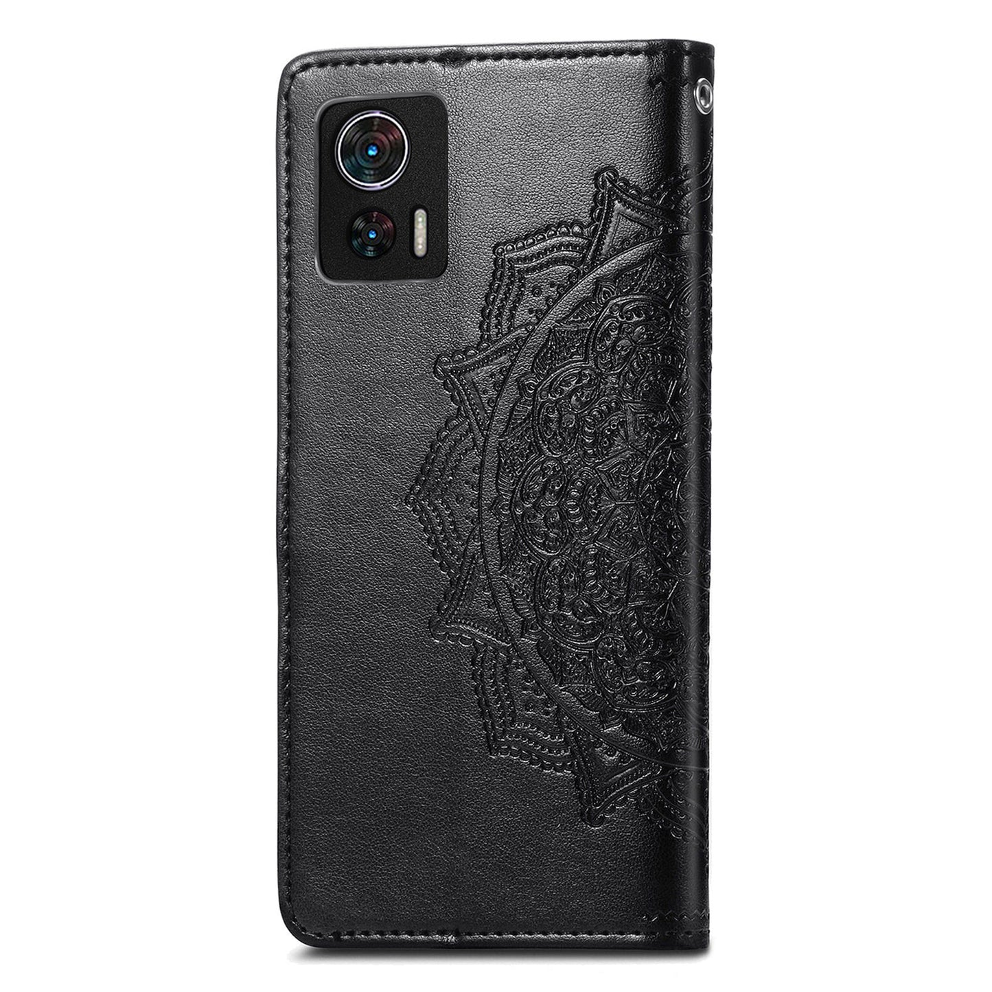 For Motorola Edge 30 Neo 5G / Edge 30 Lite 5G Wallet Stand Phone Cover Embossed Mandala Pattern PU Leather Flip Phone Case