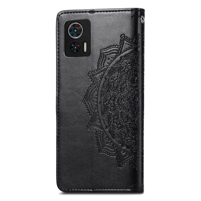 For Motorola Edge 30 Neo 5G / Edge 30 Lite 5G Wallet Stand Phone Cover Embossed Mandala Pattern PU Leather Flip Phone Case