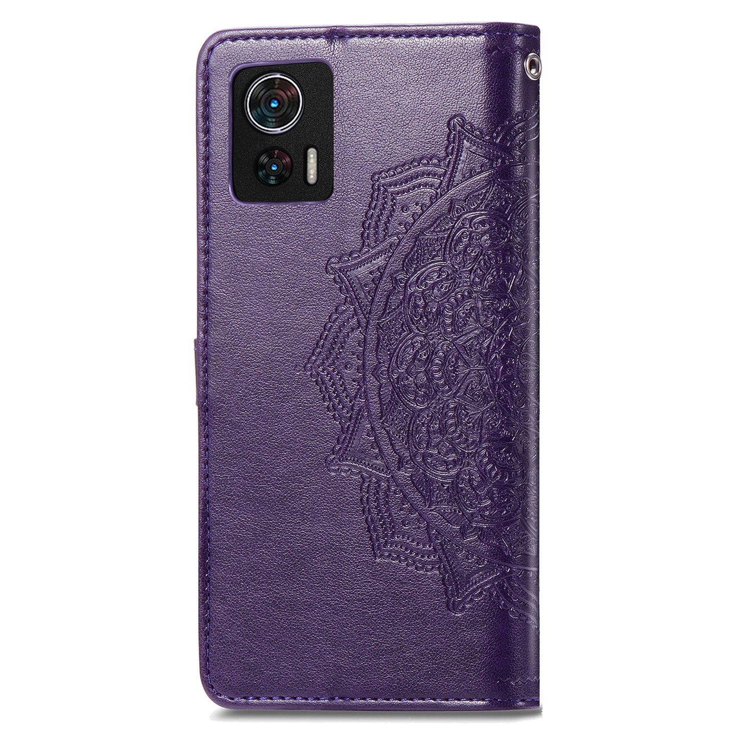 For Motorola Edge 30 Neo 5G / Edge 30 Lite 5G Wallet Stand Phone Cover Embossed Mandala Pattern PU Leather Flip Phone Case