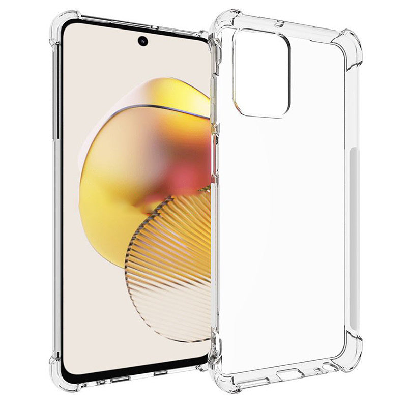 For Motorola Moto G73 5G Transparent Anti-Slip Phone Case Reinforced Corners TPU Bump Proof Protective Cover