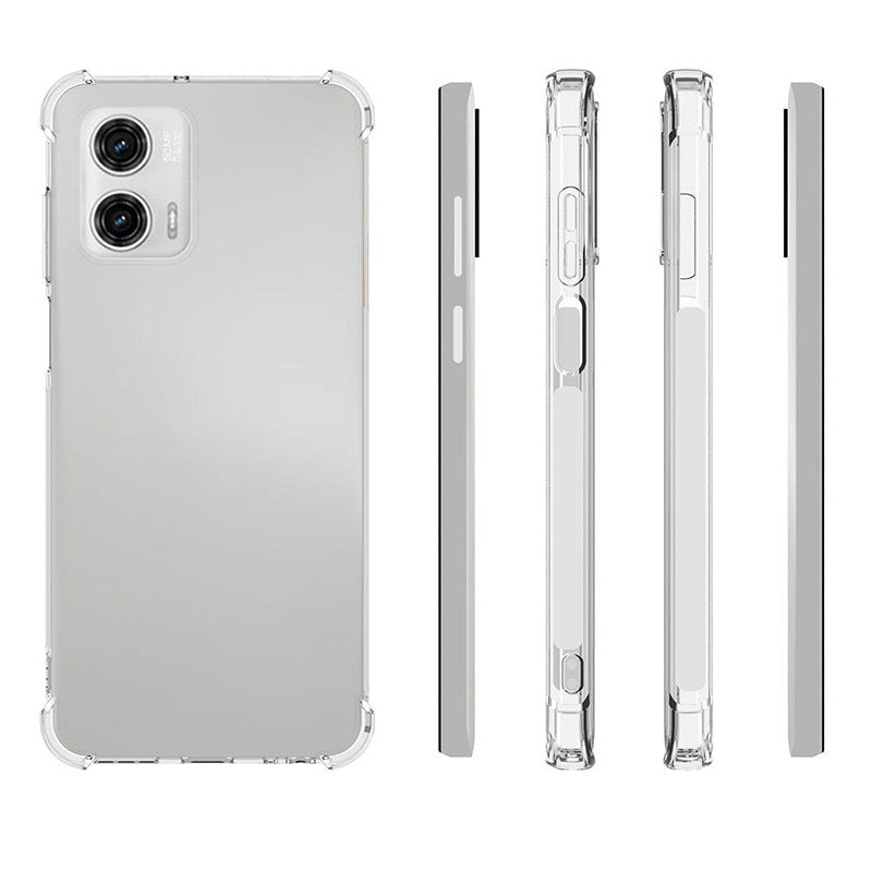 For Motorola Moto G73 5G Transparent Anti-Slip Phone Case Reinforced Corners TPU Bump Proof Protective Cover