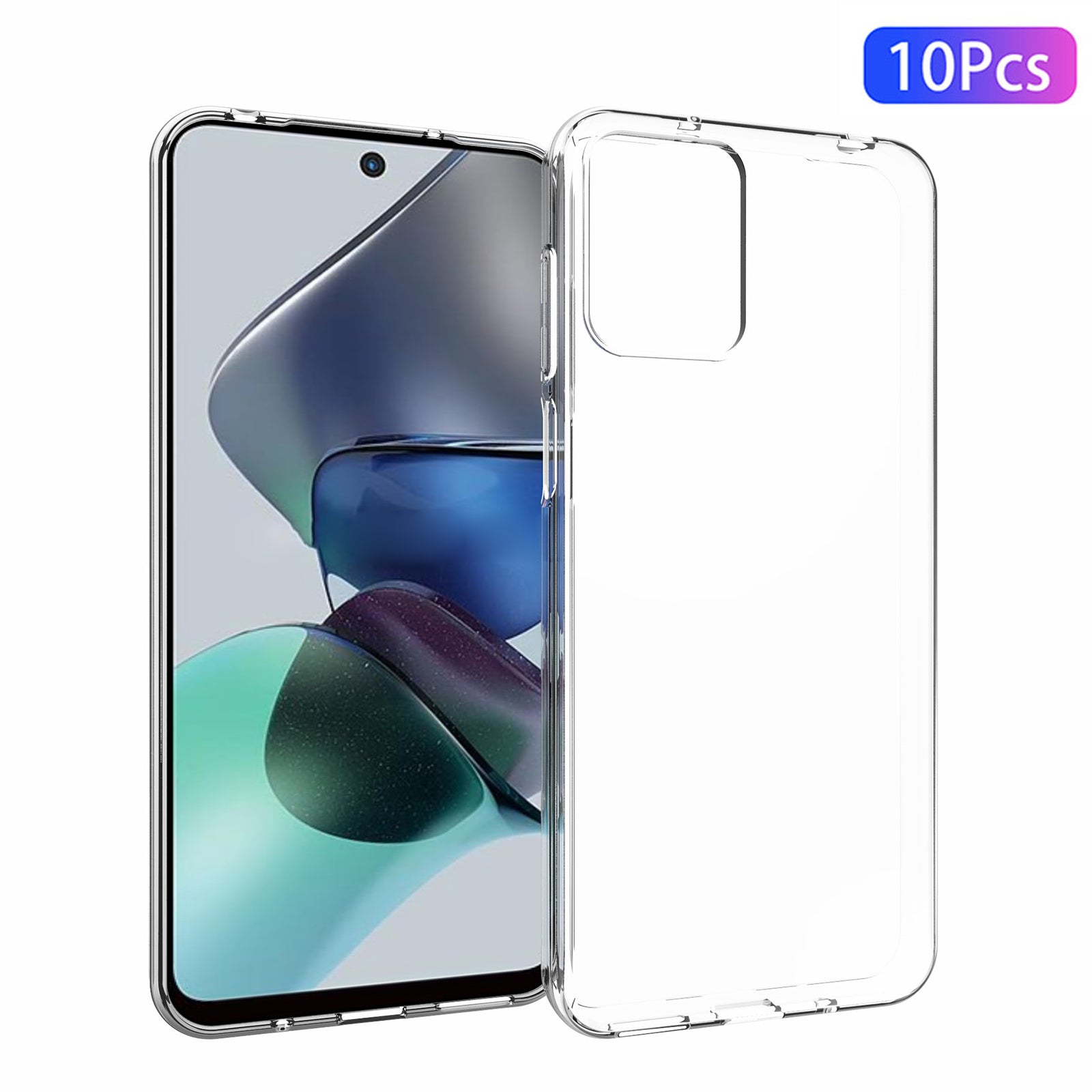 10Pcs / Pack For Motorola Moto G23 4G Inner Watermark-Free TPU Case Scratch-resistant Transparent Phone Cover