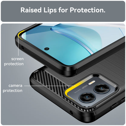 Brushed Carbon Fiber Texture Phone Shell for Motorola Moto G 5G (2023), Drop Protection Mobile Phone Case Cover