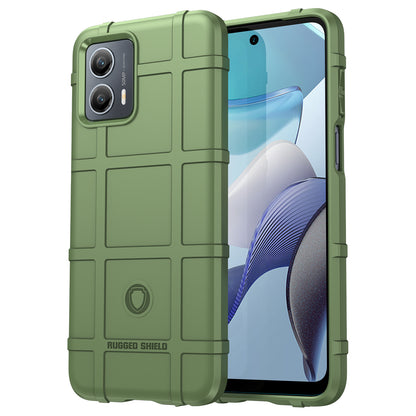 For Motorola Moto G 5G (2023) Rugged Square Grid Texture Phone Cover Shockproof Soft TPU Back Shell Case