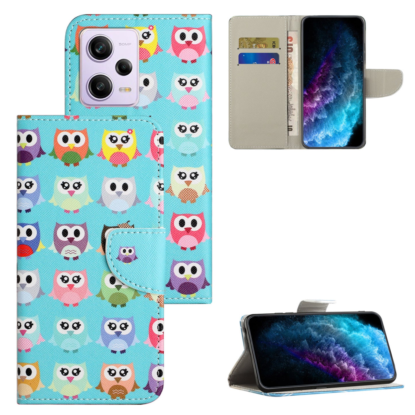 Stand Wallet Phone Case for Xiaomi Redmi Note 12 Pro 5G / Note 12 Pro Speed 5G / Poco X5 Pro 5G , PU Leather Pattern Printing Cross Texture Anti-drop Cover