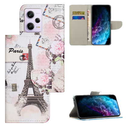 PU Leather Case for Xiaomi Redmi Note 12 Pro+ 5G , Pattern Printing Cross Texture Wallet Stand Phone Cover