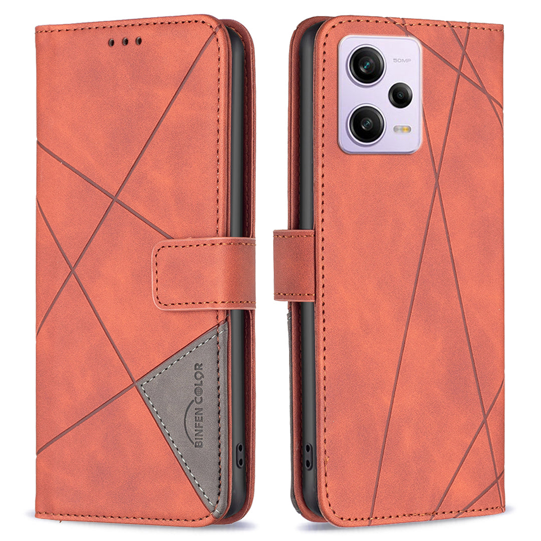 BINFEN COLOR Flip Leather Case for Xiaomi Redmi Note 12 Pro 5G / Note 12 Pro Speed 5G / Poco X5 Pro 5G Phone Case BF Imprinting Pattern Series-2 Style 05 Phone Wallet Stand Cover