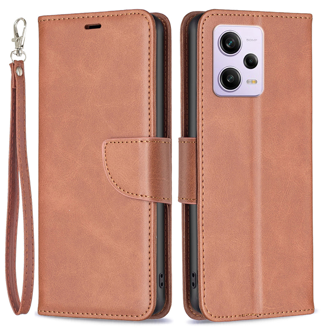 BF Leather Series-4 Phone Cover for Xiaomi Redmi Note 12 Pro 5G / Note 12 Pro Speed 5G / Poco X5 Pro 5G Anti-Drop Wallet Stand Case Flip Leather Cover with Strap
