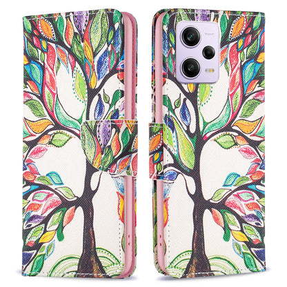 Pattern Printing PU Leather Flip Phone Case for Xiaomi Redmi Note 12 Pro 5G / Note 12 Pro Speed 5G / Poco X5 Pro 5G , Wallet Stand Anti-Drop Protective Cover
