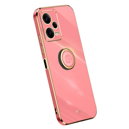 XINLI For Xiaomi Redmi Note 12 Pro 5G Ring Holder Kickstand TPU Phone Cover Case with Electroplating Edge