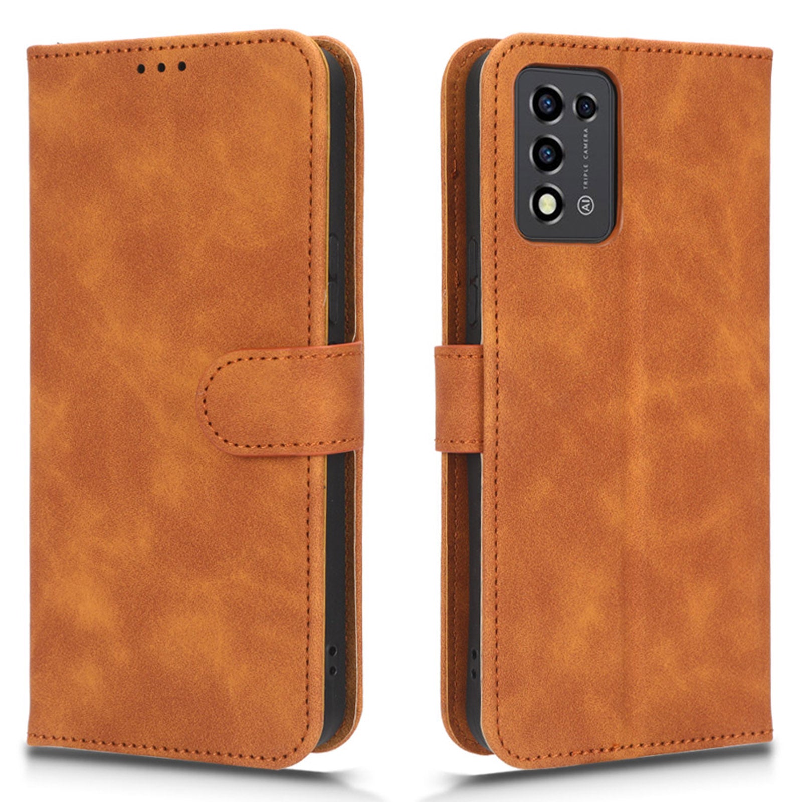 PU Leather Phone Case For ZTE Libero 5G III, Skin-friendly Shockproof Protective Flip Cell Phone Cover Wallet Stand