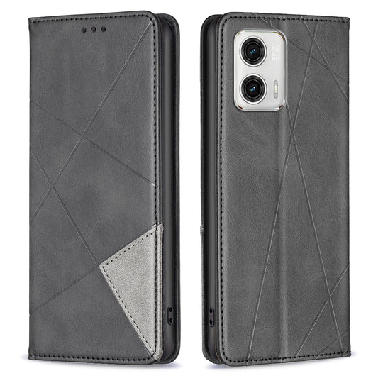 Shockproof Phone Case For Motorola Moto G73 5G BF Imprinting Pattern Series-1 Magnetic Leather Stand Flip Phone Cover Card Holder