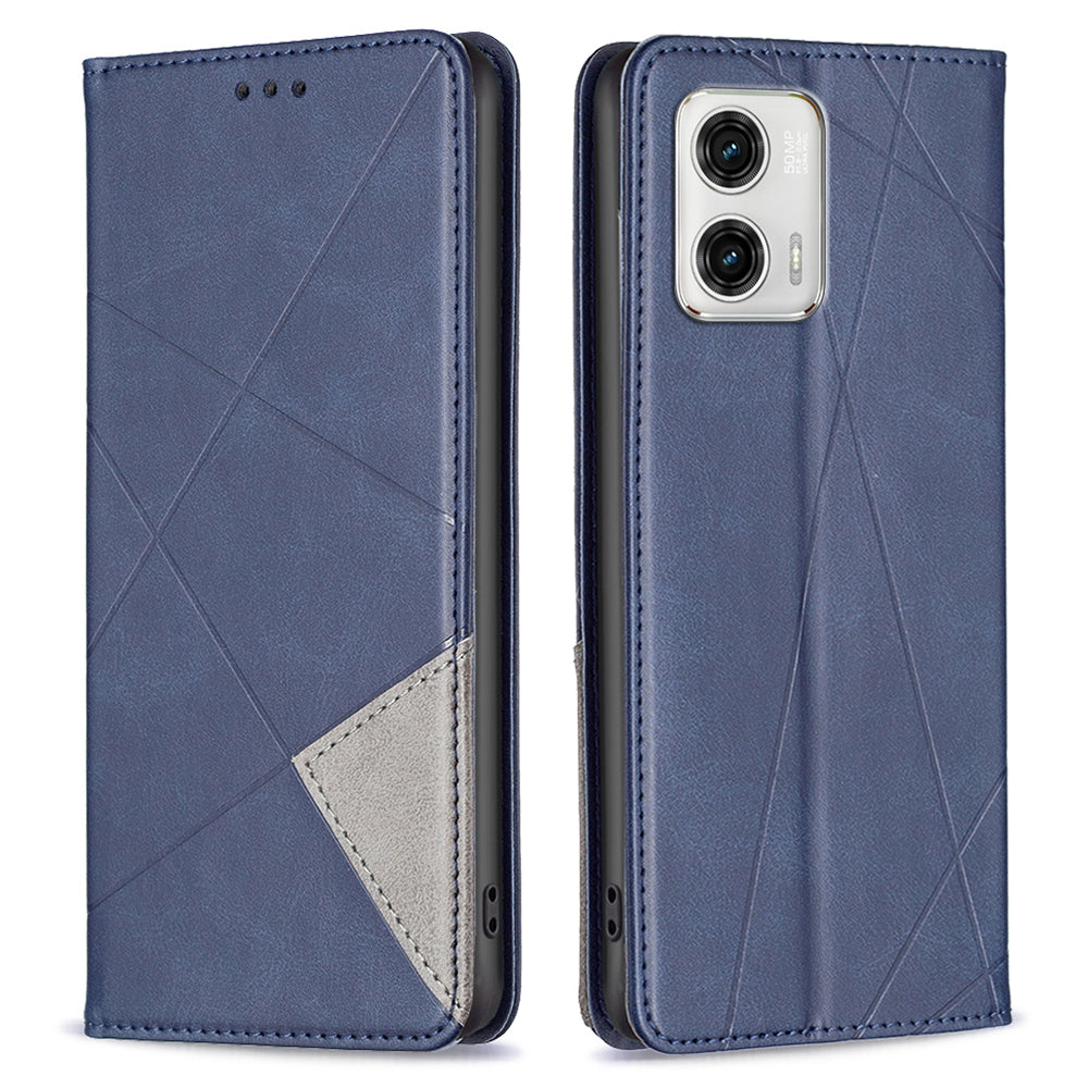 Shockproof Phone Case For Motorola Moto G73 5G BF Imprinting Pattern Series-1 Magnetic Leather Stand Flip Phone Cover Card Holder