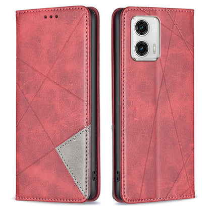 Shockproof Phone Case For Motorola Moto G73 5G BF Imprinting Pattern Series-1 Magnetic Leather Stand Flip Phone Cover Card Holder