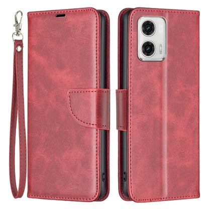 BF Leather Series-4 Anti-drop Phone Case for Motorola Moto G73 5G, PU Leather Stand Flip Wallet Cover with Strap