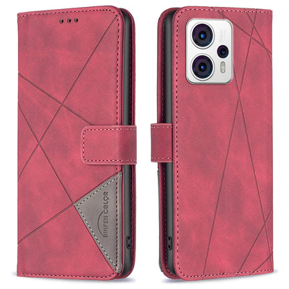 BINFEN COLOR for Motorola Moto G13 4G / G23 4G / G53 5G Shockproof Phone Case BF Imprinted Pattern Series-2 Style 05 Leather Wallet Stand Cover