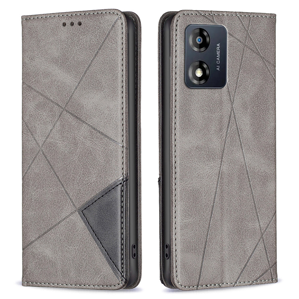 Shockproof Cell Phone Cover For Motorola Moto E13 4G, Card Holder BF Imprinted Pattern Series-1 Leather Stand Anti-fall Phone Case