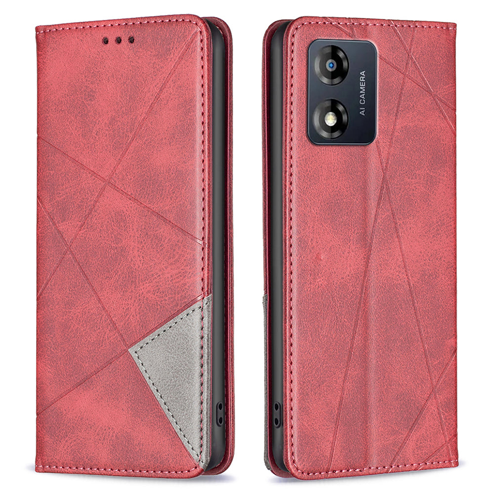 Shockproof Cell Phone Cover For Motorola Moto E13 4G, Card Holder BF Imprinted Pattern Series-1 Leather Stand Anti-fall Phone Case