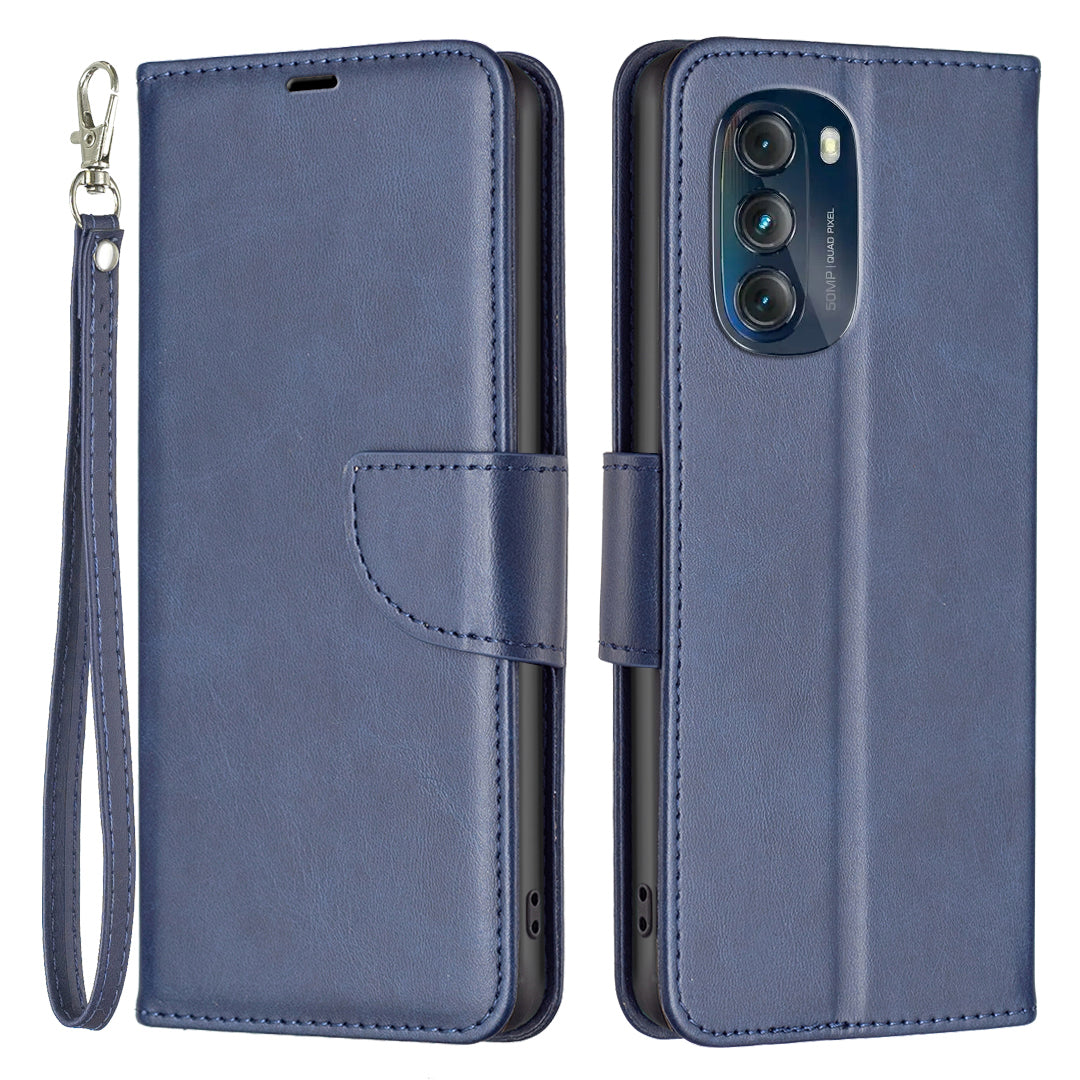 BF Leather Series-4 for Motorola Moto G 5G (2023) Mobile Phone Cover Wallet Stand Flip Leather Protective Case with Strap