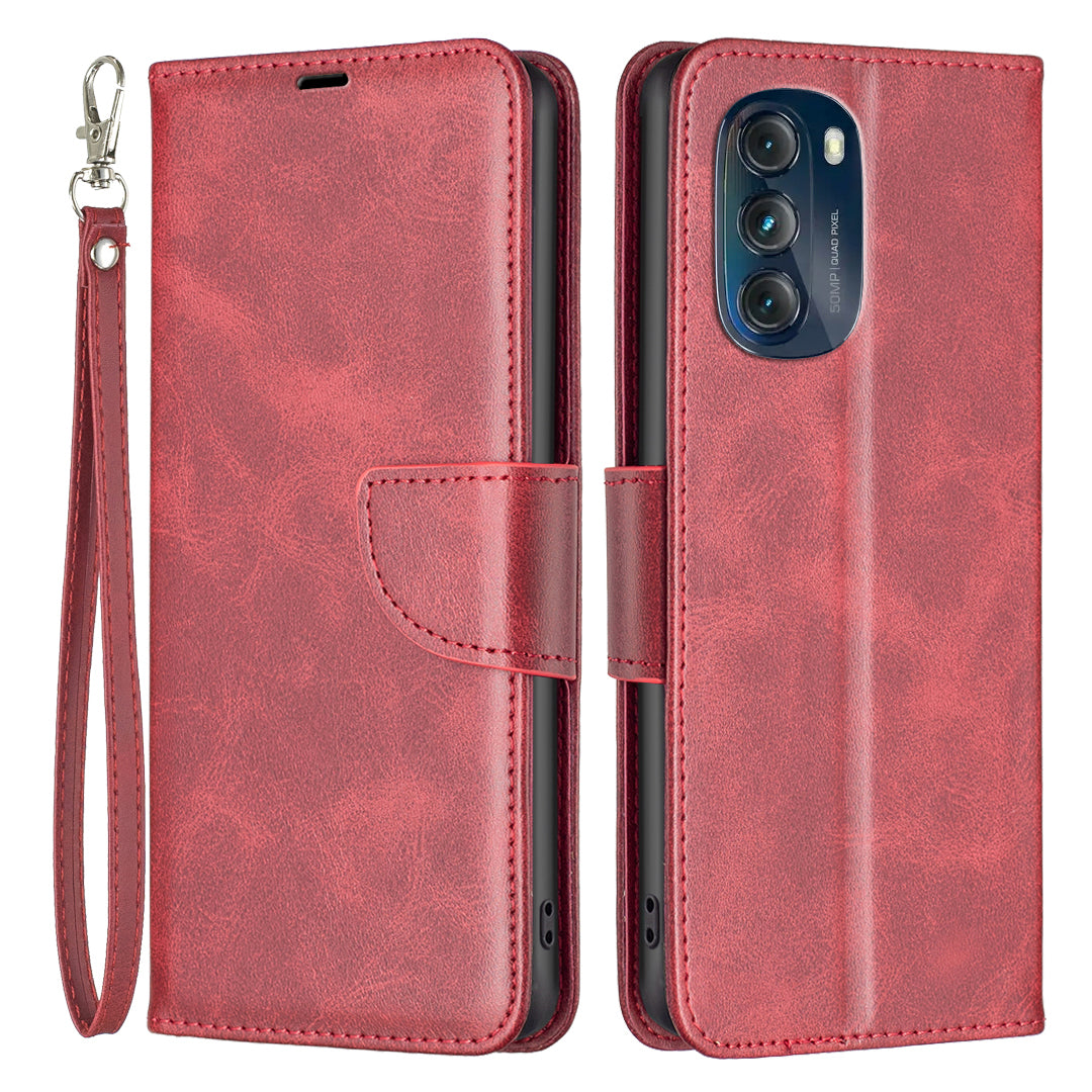 BF Leather Series-4 for Motorola Moto G 5G (2023) Mobile Phone Cover Wallet Stand Flip Leather Protective Case with Strap