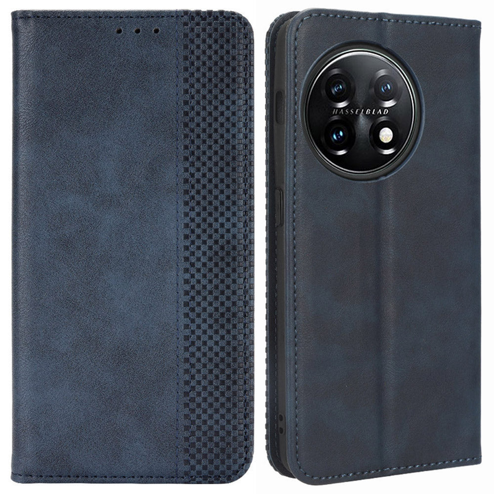 Magnetic Phone Cover for Vodafone Smart V22, Retro Texture Flip Leather Wallet Case Protective Phone Cover