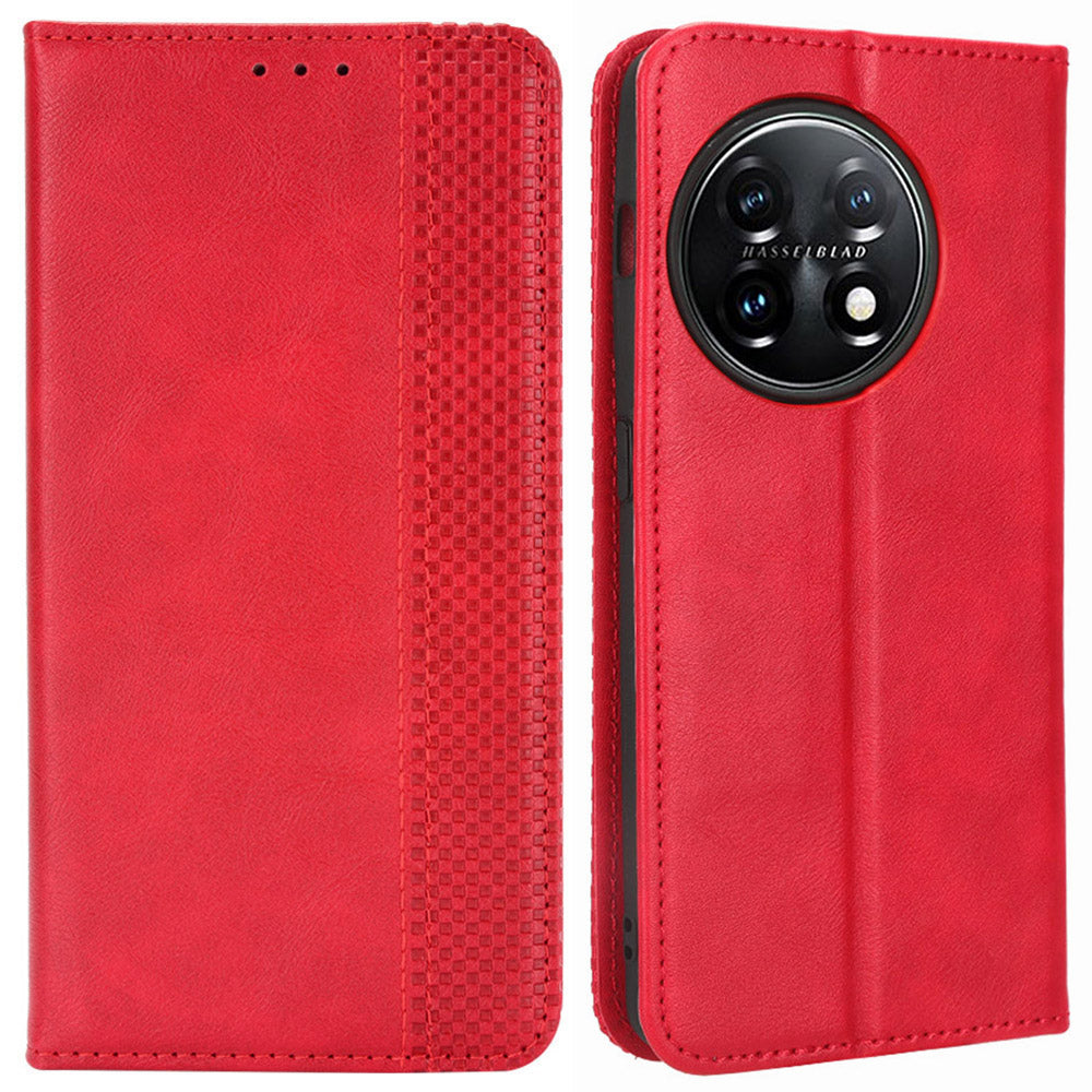 Magnetic Phone Cover for Vodafone Smart V22, Retro Texture Flip Leather Wallet Case Protective Phone Cover