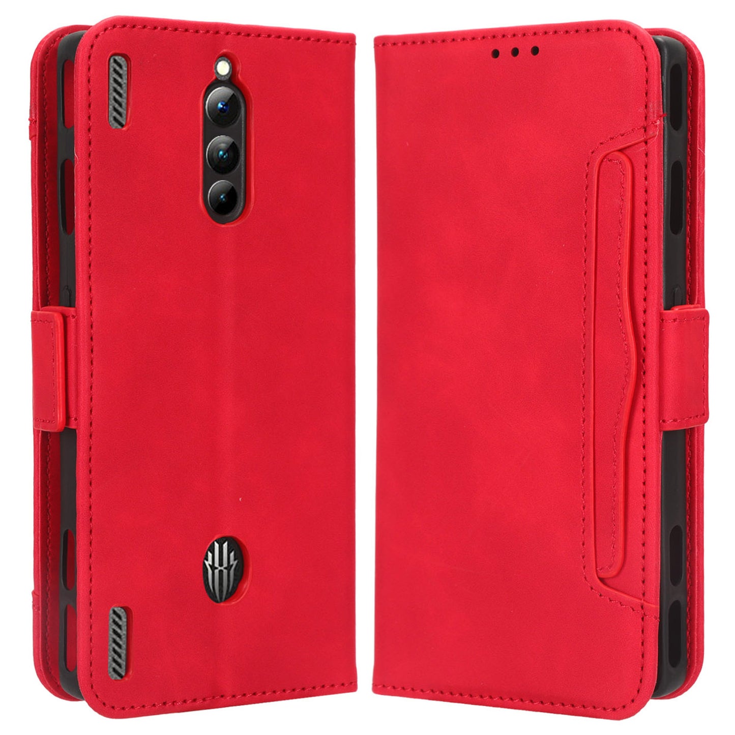 For ZTE nubia Red Magic 8 Pro+ 5G / Red Magic 8 Pro 5G Multiple Card Slots Phone Cover Wallet Stand PU Leather Phone Case