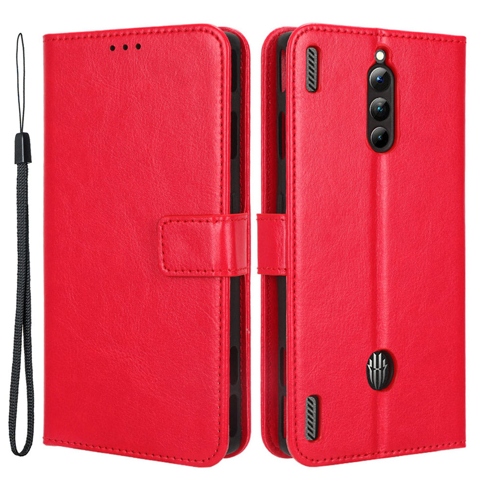 For ZTE nubia Red Magic 8 Pro+ 5G / Red Magic 8 Pro 5G Phone Flip Case Wallet Stand  Crazy Horse Texture PU Leather Phone Cover