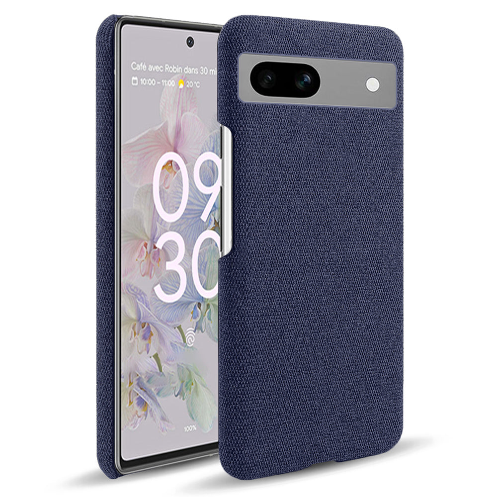 For Google Pixel 7a Non-slip Slim Smartphone Case Solid Color Anti-scratch Hard PC+Cloth Phone Cover