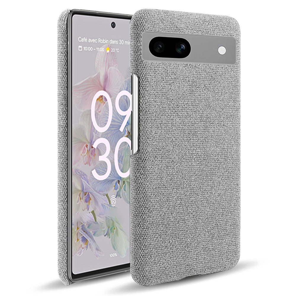 For Google Pixel 7a Non-slip Slim Smartphone Case Solid Color Anti-scratch Hard PC+Cloth Phone Cover