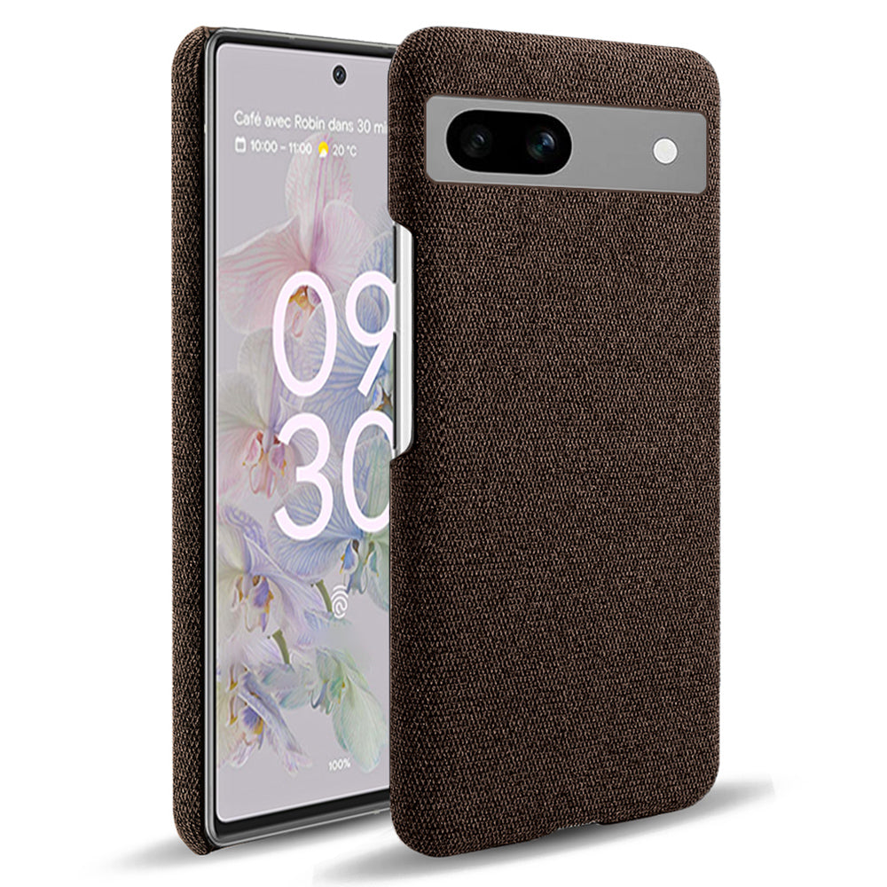 For Google Pixel 7a Non-slip Slim Smartphone Case Solid Color Anti-scratch Hard PC+Cloth Phone Cover