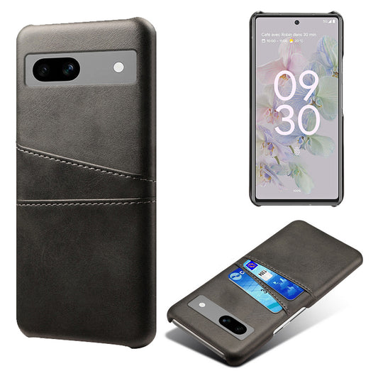 For Google Pixel 7a Mobile Phone Cover Card Holder Plastic + PU Leather Anti-fall Phone Case