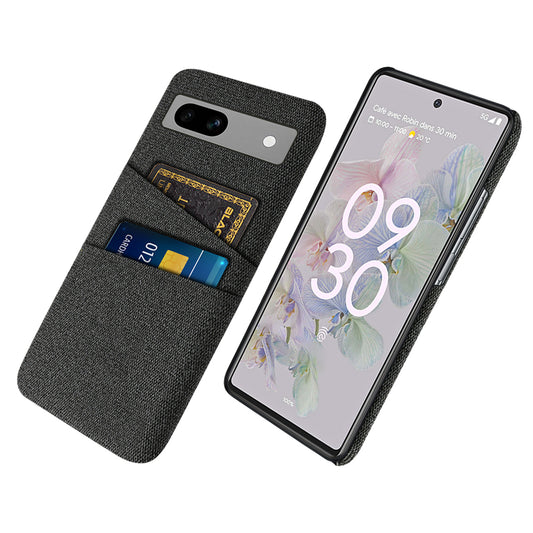 Cloth Texture Phone Back Cover For Google Pixel 7a, Anti-fall Slim Protective Phone Case Card Holder