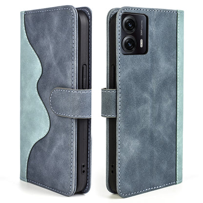 For Motorola Moto G53 5G Mobile Case Dual Color Splicing Anti-scratch PU Leather Wallet Phone Stand Cover