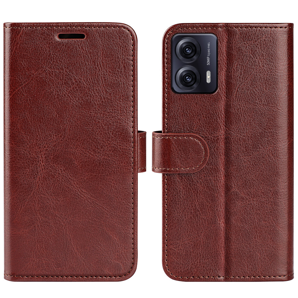 For Motorola Moto G53 5G Crazy Horse Texture PU Leather Full Protection Phone Case Flip Stand Wallet Cover