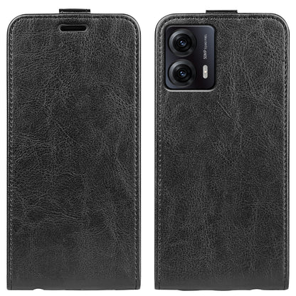 For Motorola Moto G53 5G Crazy Horse Texture PU Leather Card Holder Phone Case Vertical Flip Anti-drop Cover