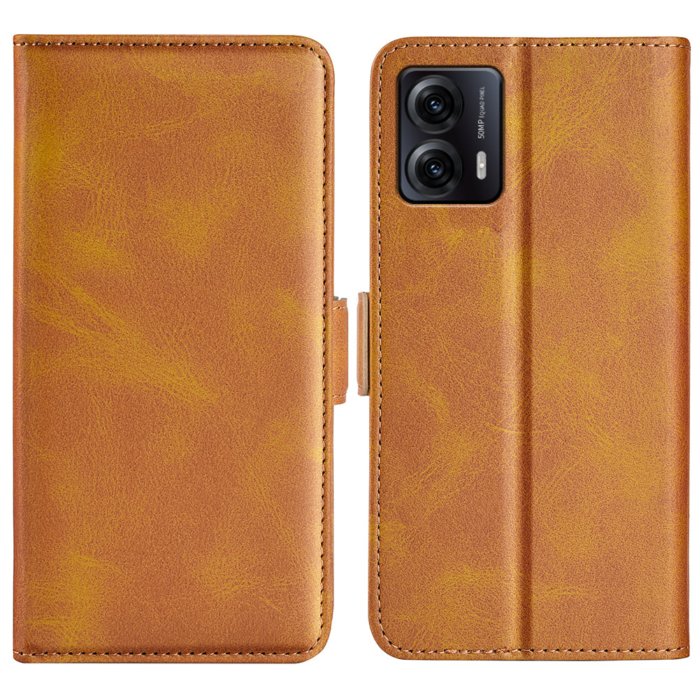 For Motorola Moto G53 5G Calf Texture PU Leather Wallet Cellphone Case Shockproof Stand Cover